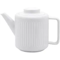Bredemeijer 147050, Enklel tekanna, 1200 ml, Vit, Porslin, Infuser-filter, Rostfritt stål