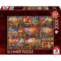 Schmidt Indulgent downtime: travels with books and wine Pussel 2000 bitar, Schmidt