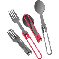 MSR - Kök - Folding Spoon & Fork Kit - 4pc Red/Gray för Unisex - Röd