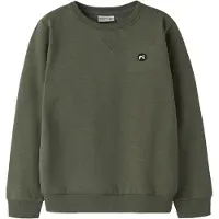 Name it Sweatshirt 'NKMVimo' mörkgrön / vit
