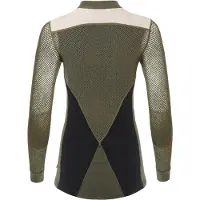 Aclima Women's WoolNet Hybrid Crew Neck Jet Black/Tarmac/Beige Melange