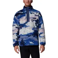 Columbia - Varumärken - Helvetia II Printed Half Snap Fleece Collegiate Navy Dreaming för Unisex - Storlek L - Marinblå