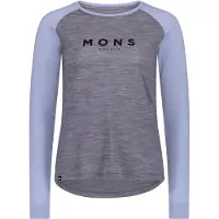 Mons Royale - Vandringskläder dam - Icon Merino Raglan LS W Grey Heather/Skyline för UnisexUll - Storlek M - Lila
