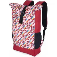 Moon Climbing Roll Top Back Pack Retro Stripe True Red