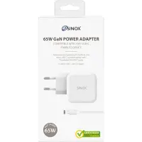 Sinox beslag Sinox Macbook USB C 65W GaN ersättningsladdare, inomhus, AC, 20 V, 1 m, Vit