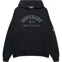 Superdry för kvinnor. W2012452A Athletic Essentials Relax Hood-luvtröja marinblå (M), Casual, Bomull, Marino