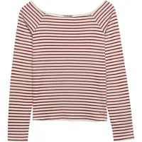 Superdry T-shirt 'Bardot' röd / vit