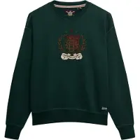 Superdry för kvinnor. W2012579A Sweatshirt Crest grön (XL), Casual, Bomull