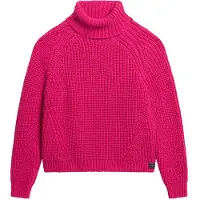 Superdry för kvinnor. W6110397A Slouchy Stitch Roll-jumper rosa (XL), Casual, Akryl