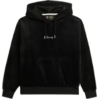 Superdry för kvinnor. W2012168A Country Club löst sittande huvtröja i velour svart (XS), Casual, Polyester