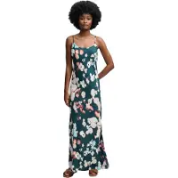 Superdry för kvinnor. W8012049A Grön Printed Maxi Slip Dress klänning (S), Casual, Viskos, Ärmlös / Hängselbyxor