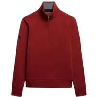 Superdry för män. M2014535A Essential Pique Sweatshirt med halv dragkedja röd (M), Casual, Bomull