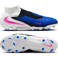 Nike Phantom 6 Pro High Cut FG Attack - Blå/Pink Blast/Vit - Gräs (FG), storlek 44