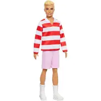 Barbie Docka - Fashionista - Ken m. Röd &amp; White Ränder - - One Size - Docka