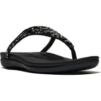 FitFlop Solay Mixed-Crystal Textil Kvinnors Svarta Sandaler