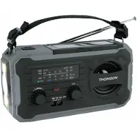 Thomson Portable Solar Sos Am/fm 8000mah Battery Emergency Flashlight 3 Charging Modes Function Bärbar Radio