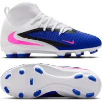 Nike Phantom 6 Club High Cut MG Attack - Blå/Pink Blast/Vit Barn - Multi Ground (MG), storlek 36