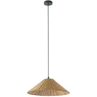 LUCANDE utomhushänglampa Taniola, 1 lampa, konisk, Ø 60 cm Taniola , dimbar, Mörkt trä, Trä, Lantlig / rustik