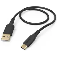 Hama USB-laddningskabel USB 2.0 USB-A kontakt, USB-C-kontakt 1.5 m Svart Flexibel 00201570