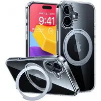Torras Ostand Pro-fodral för iPhone 16 (Transparent)