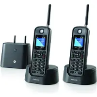 Motorola O202 svart trådlös fast telefon för långdistans (2-pack)