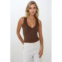 Hiccups for Kids Sömdetaljerad Texturerad V-ringad Ärmlös Slim Fit Topp