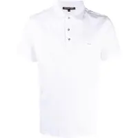 Michael Kors för män. CB95FGVC93 Polotröja i vit bomull (L), Casual, Kort ärm