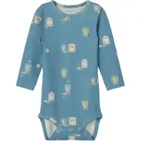 Name it Body l/ä - NbmHing - Provinsiell Blue m. Tryck - - 50 - Body L/Ä