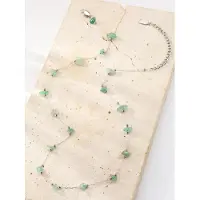 Hey Happiness Halsband 'Green Aura' silver