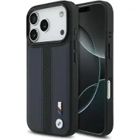 BMW M MagSafe-fodral med perforerad randig logotyp för iPhone 17 Pro – marinblått