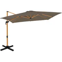 Vonroc Parasoll Pisogne 300x300cm – premium parasoll – träimitation | Taupe