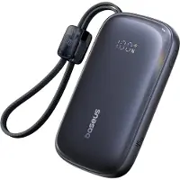 Baseus EnerFill FC21 Qpow 3 Ultra 10000mAh 45W powerbank med integrerad snodd – svart