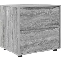vidaXL Minimalistisk förvaringsskåp - - Sonoma grå - 60x48x57 cm - Ingenjörsträ - 2 lådor