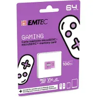 Emtec Gaming MicroSDXC 64 GB Class 10 UHS-I/U3 A1 V30 card (ECMSDM64GXCU3G)