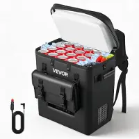 Vevor 12 volt kylskåp, 13,7 QT/13L bilkylskåp, bärbar elektrisk fryskompressor, 12V/24V DC, -6℉ till 10℉/ -6℃ till 10℃, för lastbil, skåpbil, husbil, SUV, båt, resor, camping, bilresor