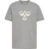 Hummel T-shirt - hmlJR Reg Tukas - Gråmelerad m. Logo - - 13-14 år (158-164) - T-shirt