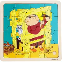 Adlibris Alfons Puzzle Wooden Construction Fun 16 bitar