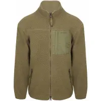 Knowledge cotton apparel - Varumärken - Loose Fit Zip Fleece Burned Olive för UnisexUll - Storlek XL - Khaki