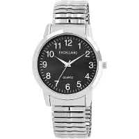 Excellanc Herrklocka med stållänk / Armbandsur / Armbandsklocka – Silver/svart