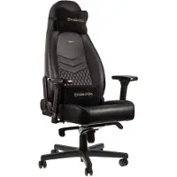 Noblechairs ICON - Stol - armstöd - T-formad - lutning - svängtapp - aluminium, polyuretan, stål, granulerat läder, nylon/polyetylen - svart