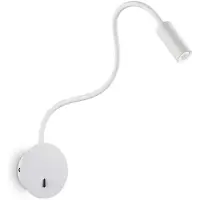 Ideal Lux LED vägglampa Focus 2, Vitt / opal, Vardagsrum / matsal, Metall, Modern, LED-vägglampa, vägglampa inomhus