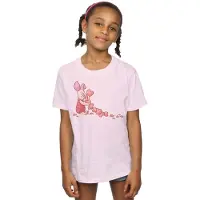 Disney Winnie the Pooh Piglet Chain of Hearts - T-shirt i bomull för flickor (Rosa)