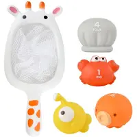 Fresh kid Tub Fun! Badlek, Fiskeset Giraff med Håv, 5 delar