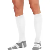2XU VECTR Light Cushion Full Length Socks White/Grey