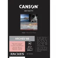 Canson Infinity Arches 88 Ultra Smooth Vit Matt Bläckstrålespapper, 310gsm, 5" x 7", 25 Ark