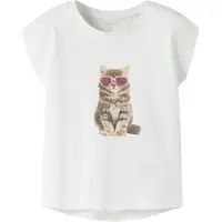 Name it T-shirt - NmfVotia - Bright White/Solglasögon CAT - - 3 år (98) - T-shirt