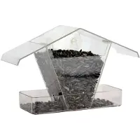 Garden&Fun fågelmatare till fönster/ruta, transparent akryl, 24x9x15 cm med sugkoppar