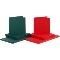Creativ Company Kort och Kuvert Grön & Röd 16x16 cm 50-pack
