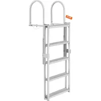 Vevor Dockstege, Utdragbar 5 Steg, 350 lbs Lastkapacitet, Aluminiumlegering Ponton Båtstege med 66,9''-78,9'' Justerbar Höjd, 4'' Bredt Steg och Halkfri Pedal, För Skepp/Sjö/Pool/Marin Boarding