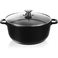 Orion GRANDE 28 cm gjutjärnsgryta med lock och granitnonstickbeläggning (7L)